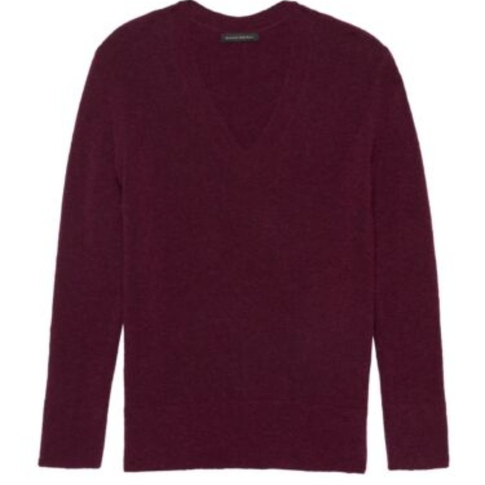 Burgundy Aire V-Neck Sweater By Banana Republic. Small - NWTS!